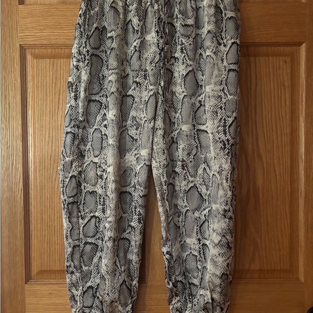 bishop + young Monochrome Snakeskin Pants